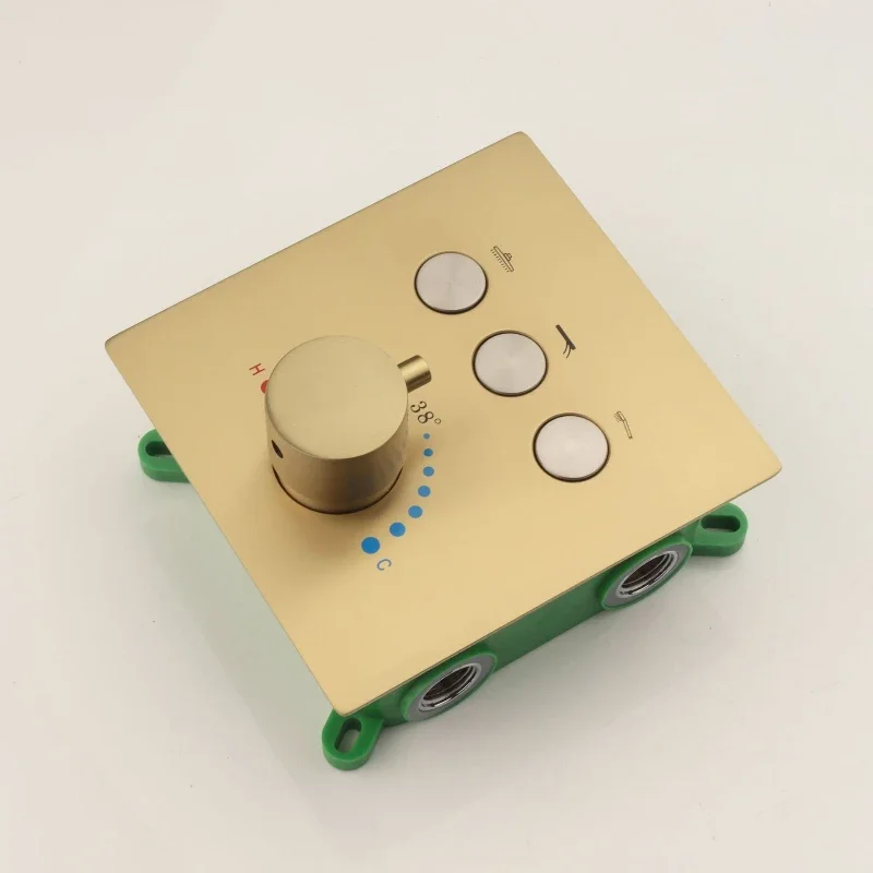 

Concealed three-function shower mixing valve into the wall, pre-embedded constant temperature brass valve body, wire drawing
