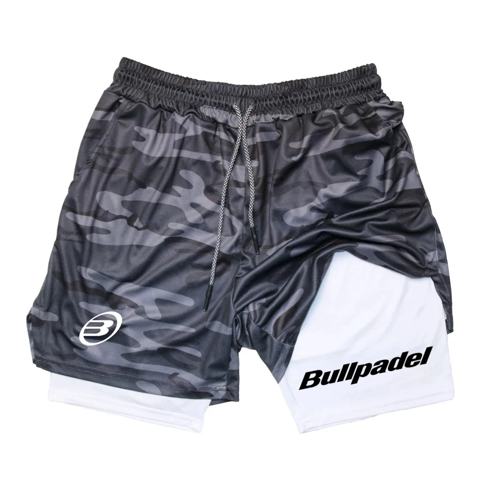 2025, neue Herren-Zwei-in-Eins-Doppelschicht-Shorts, Sport, Fitness, Freizeit, Fitnessstudio, Sport, enge Shorts, Marke Jogging, Mesh, schnell trocknend, Joggin