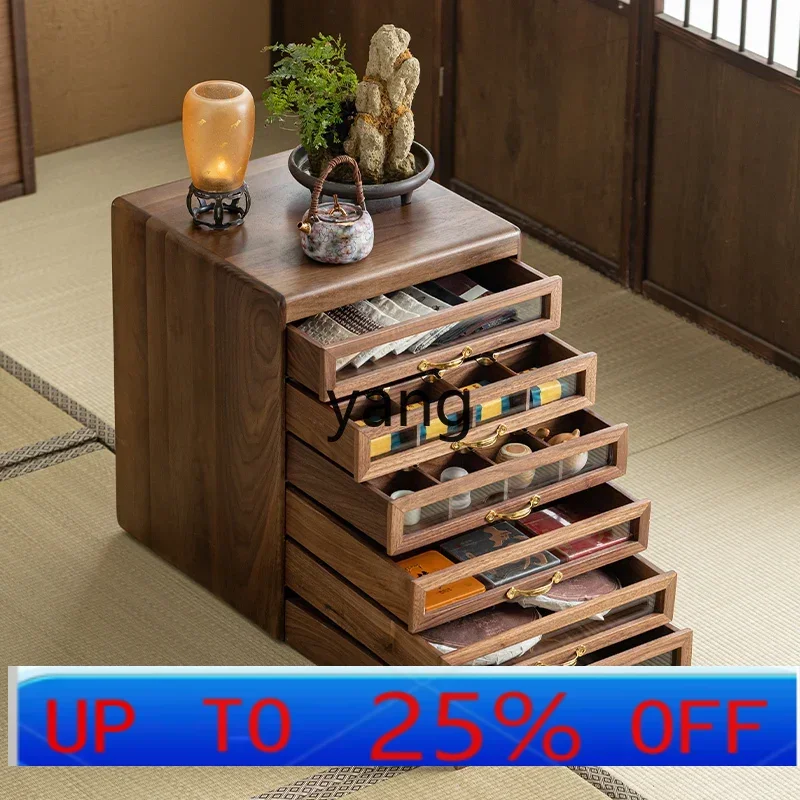 

LH walnut six-layer drawer storage tea locker medieval cabinet