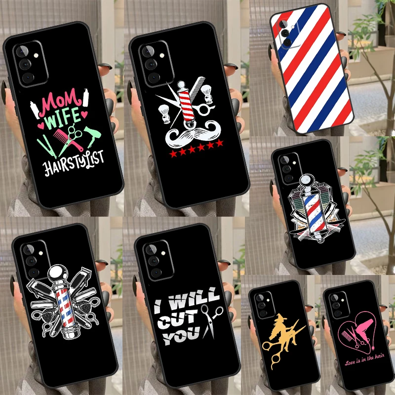 Barber Scissors Hairstylist Salon Case For Samsung Galaxy A13 A23 A33 A53 A12 A22 A32 A42 A52 A51 A71 A14 A24 A34 A54 Coque