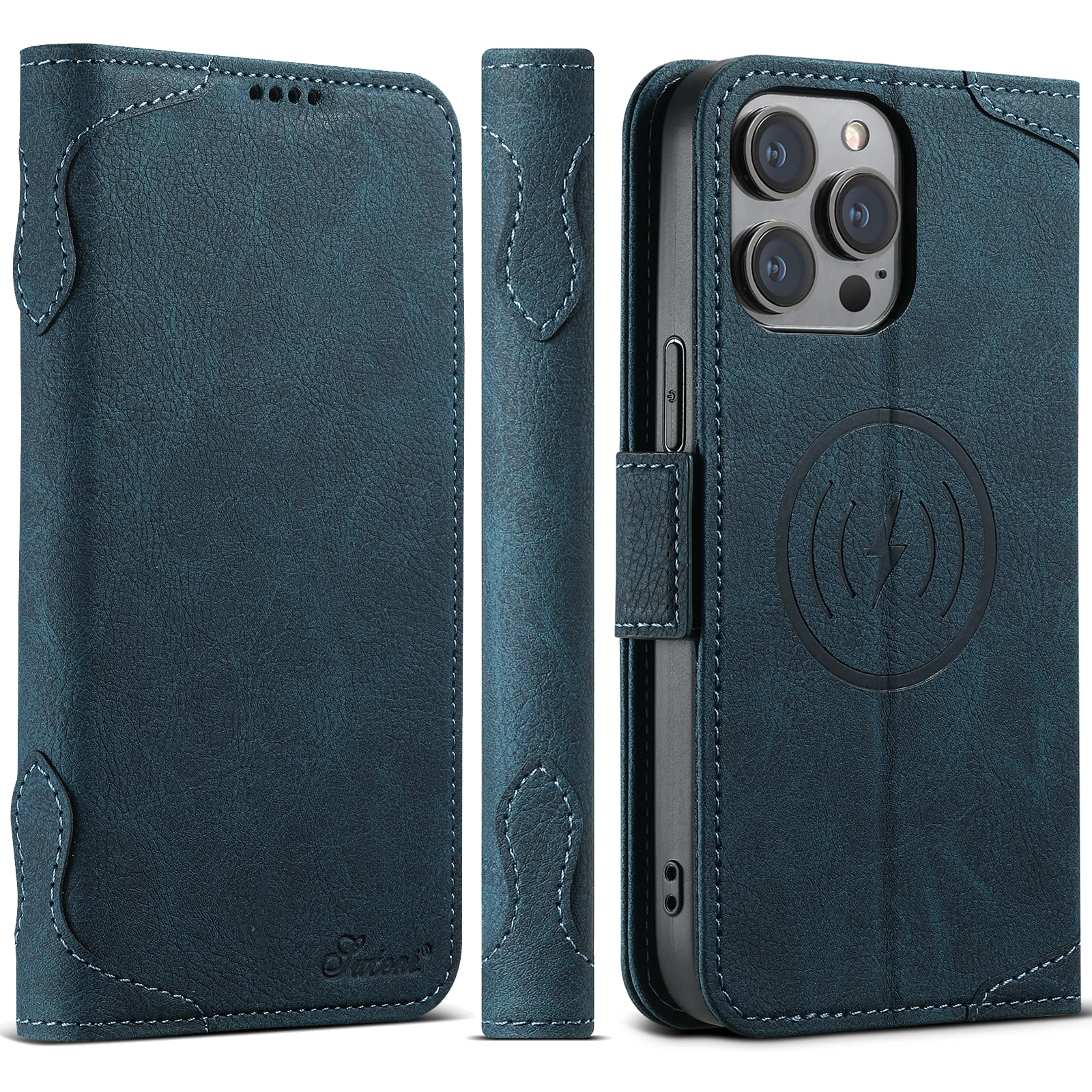 Kartenhalter-Brieftasche Flip-Cover Handyhülle Kompatibel mit Magnetischem Kabellosen Laden für iPhone 18 Pro Max 17 Air 16 Plus 15 14 – Detail 34