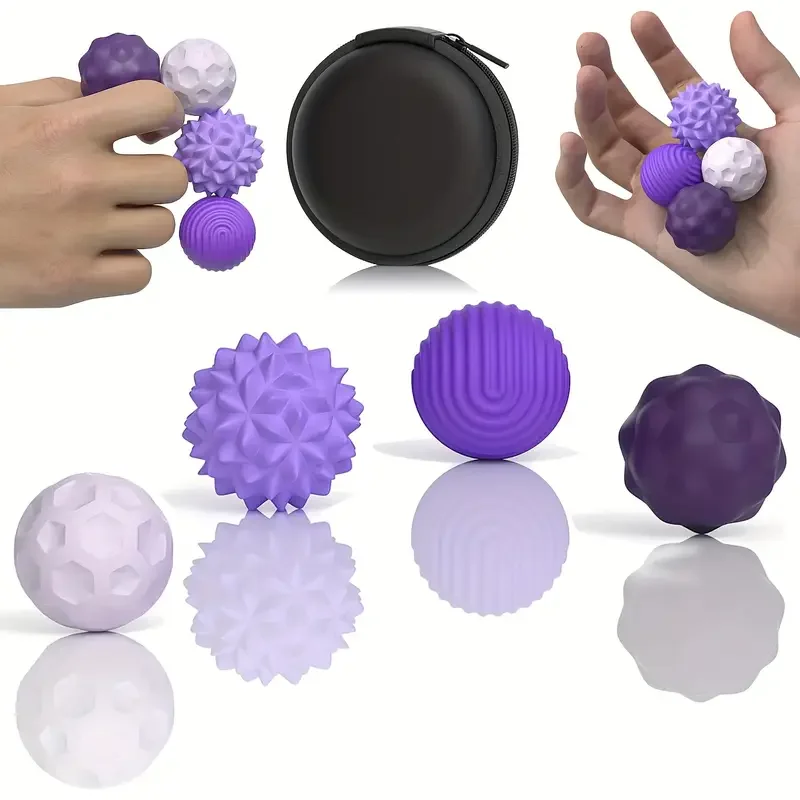 Magnetic Silicone Tactile Sensory Balls Zipper Storage Bag Anxiety Calming Stress Relief Desktop Leisure Fidget Holiday Present