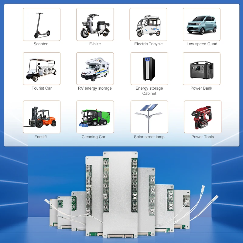 الصناعية الصف 8S/14S/15S/16S 24V/48V 100A/150A/200A CAN/RS485/BT الذكية Bms لبطارية Lifepo4 ليثيوم أيون PCB PCBA