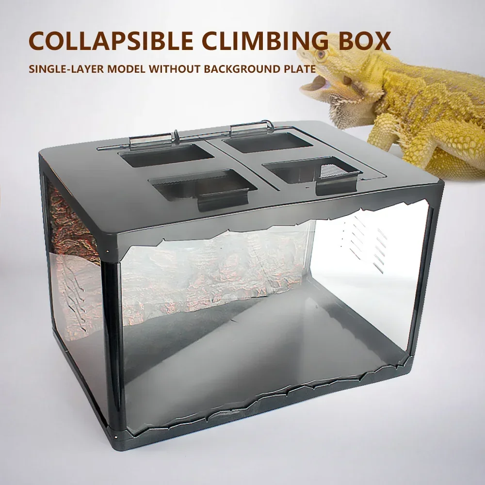 Amphibious PetS Breeding Box Foldable Transparent Glass Leak-proof Cage Spiders Lizards Scorpion Habitat Reptiles Insect Boxes