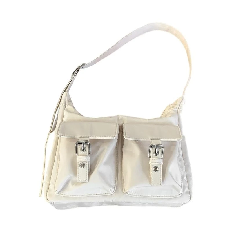 

E8FB Trendy Underarm Bag for Women Girls Aesthetic Nylon Shoulder Crossbody Bags