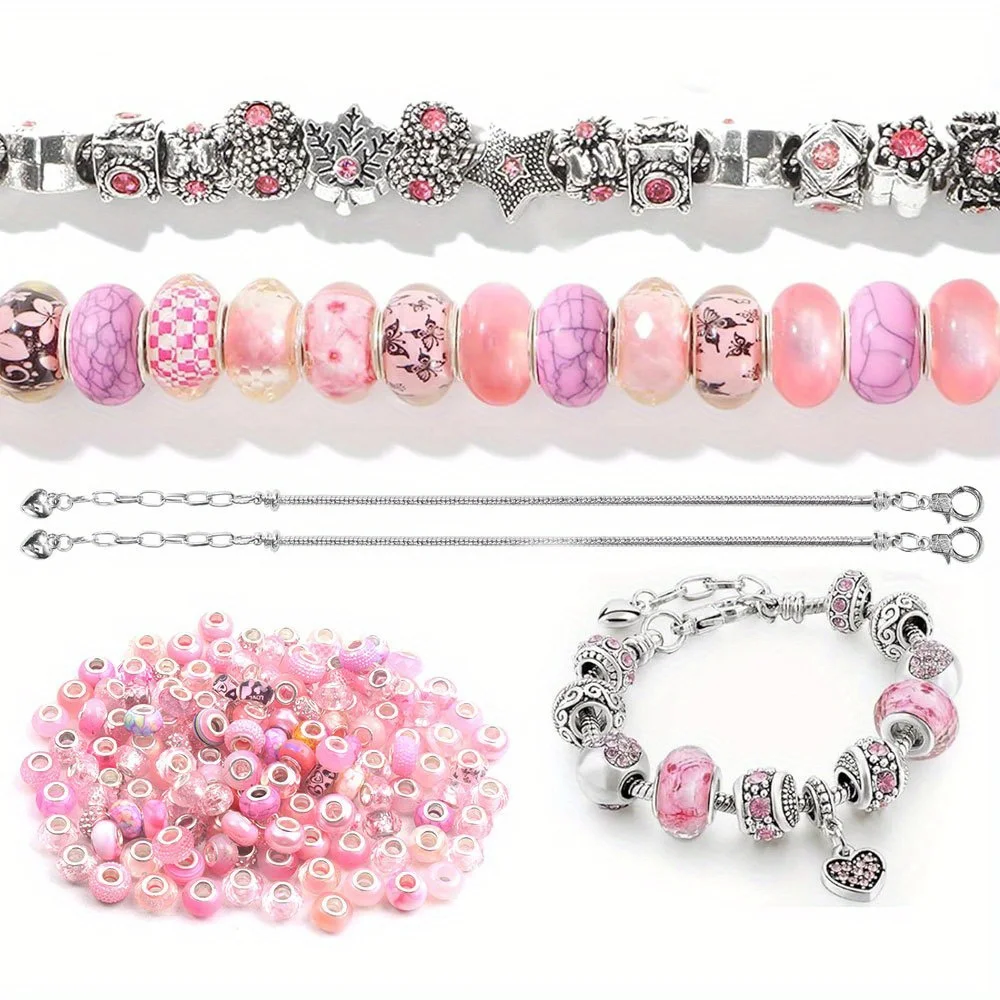 10/31/62pcs Acrylic European Large Hole Bead Jewelry Making Set DIY Foot Chain Bracelet Earrings Keychain Jewelry Accessories