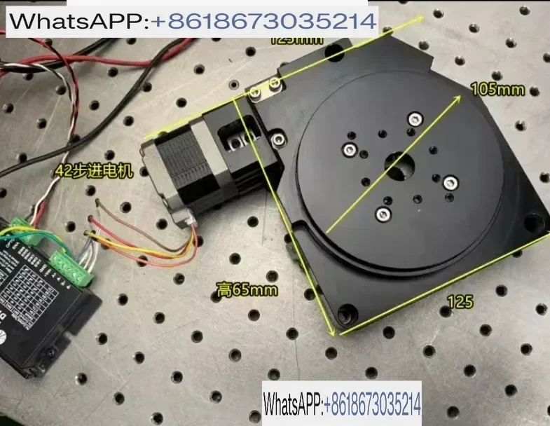 CNC indexing plate 42 stepper motor turntable high-precision R-axis worm gear 100mm table top rotation