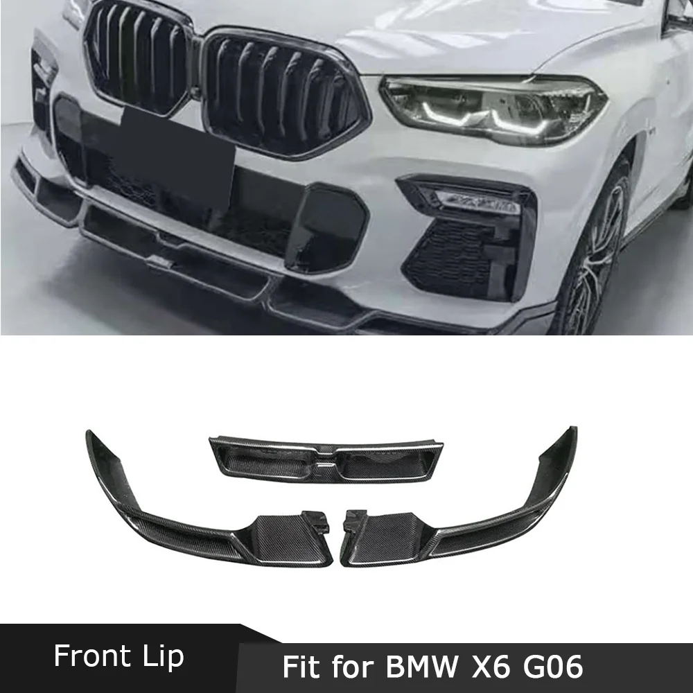 

JMCARCOOL Carbon Fiber Front Lip Bumper Chin Extension Spoiler Protector for BMW X6 G06 2019 2020 2021 2022 FRP Car Body Kits