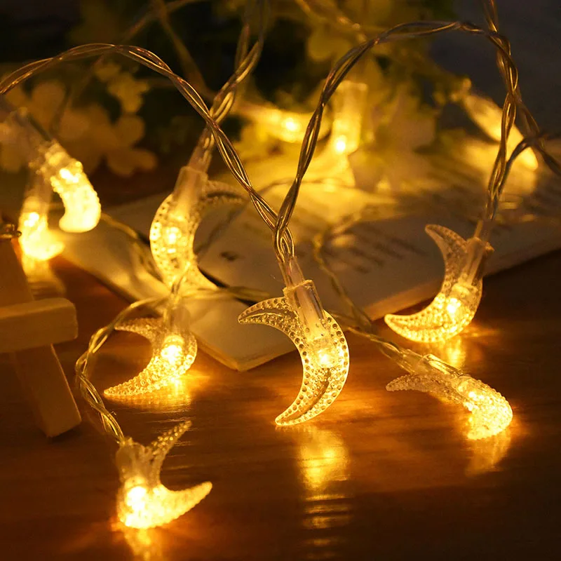 

1.5M 10LED Eid Mubarak Moon Star String Light Ramadan Decorations For Home 2023 Islam Muslim Festival Party Lighting Eid Al Adha