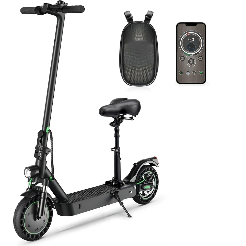 

Electric Scooter, for Adult/Youth, 19/21MPH 18-31 Miles Range, Electric Scooter Adults for Commute Dual Braking System Scooter