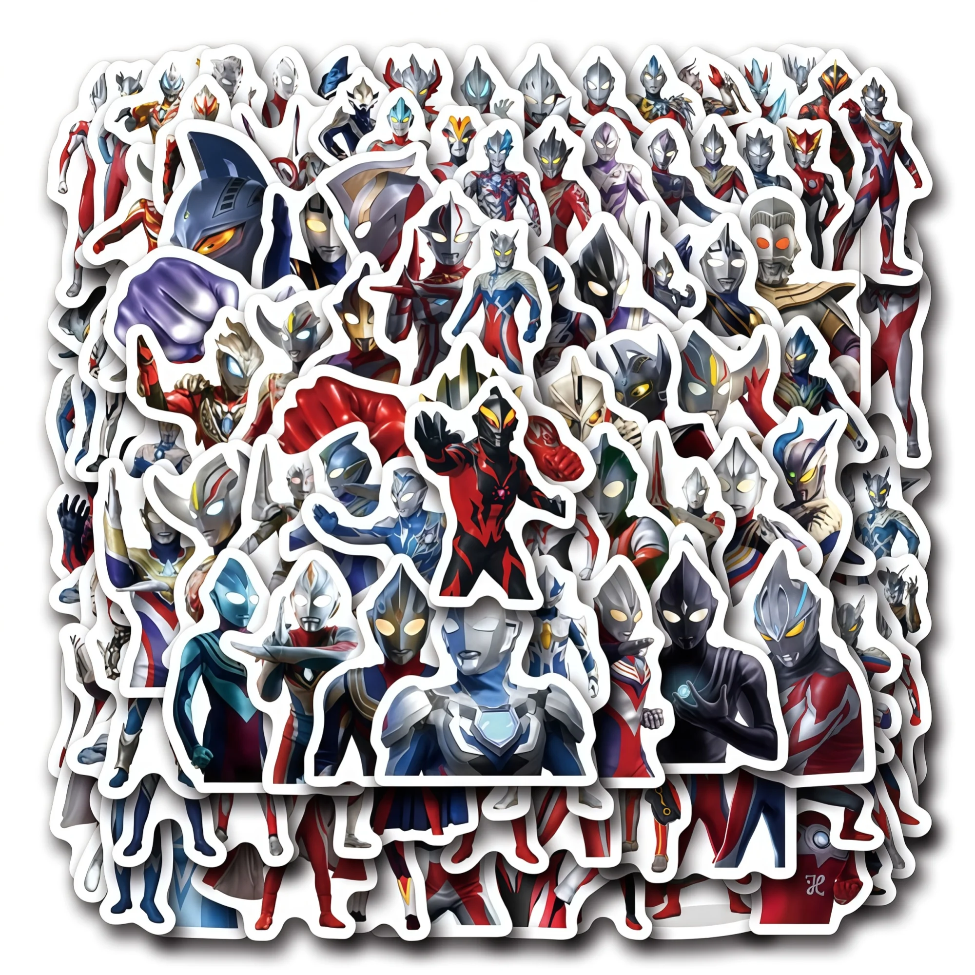 50/100 Stück Ultraman-Aufkleber, wasserfeste PVC-Aufkleber, Tiga, Zero Anime-Aufkleber, geeignet für Laptops, Wasserflaschen und Sammelalben