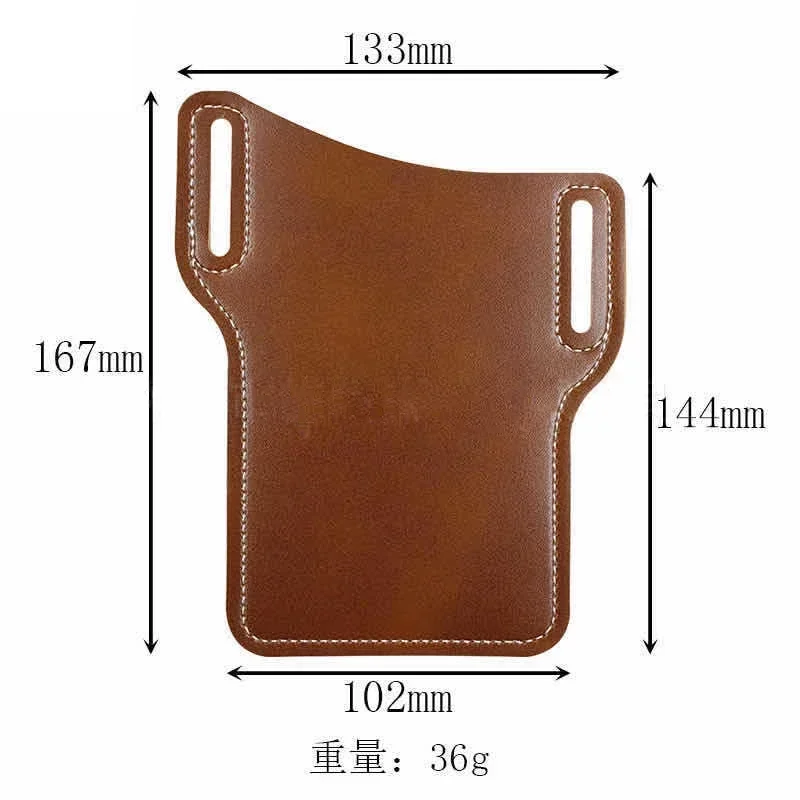 Portable Waist Bag Phone Pouch Attached Belt Plastic Men\'s Wallets Imitation Leather Pocket Holster Outdoor Purse for Men Hike