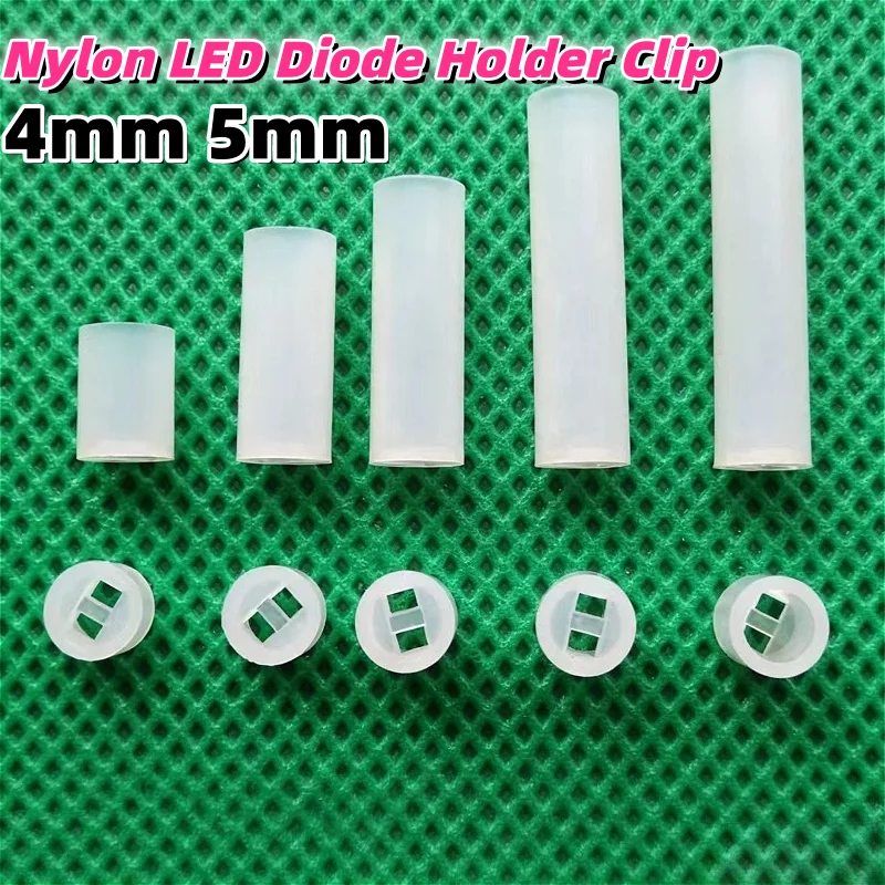 Diameter 4mm 5mm White Nylon LED Diode Holder Clip Bezel Socket Mount DIY Light Emitting Diode LED Spacer Lamp Post Lamps