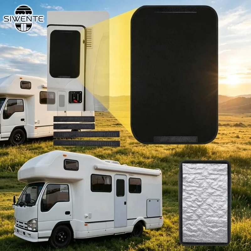 RV Vent Cover Foldable Insulating Shade Heat Reflection RV Door Window Shade Blackout Cover for Trailers Caravan Accessories