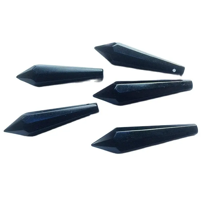 Whole Sale 50pcs 38MM Black Glass Crystal Icicle Prisms(Free Ring) Hanging Chandelier Pendants Ceiling Lights Cake Topper Decor