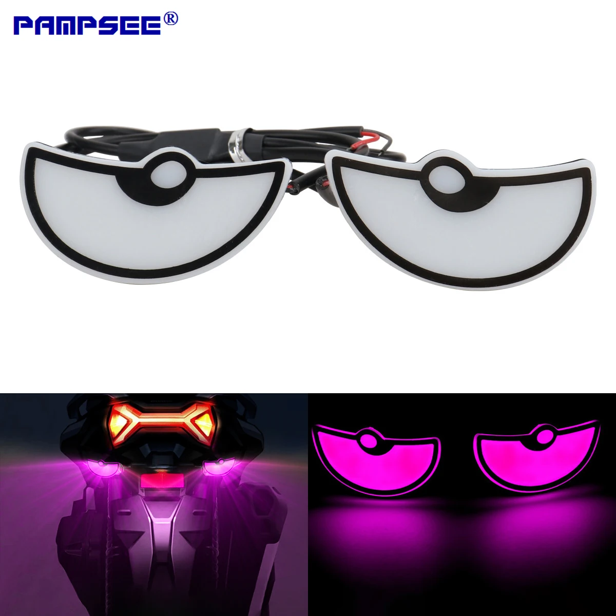 2 Stück LED Teufelsauger Kennzeichenbeleuchtung Scheinwerfer für Auto Motorrad Universelle Modifizierte Dekoration Einzellicht Auto-Zubehör