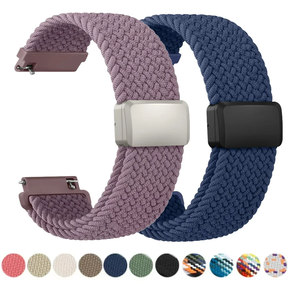 20mm Braided Magnetic Band For Samsung Galaxy Watch 7 6 5 4 40mm 44mm/Watch 4 6 Classic/Active 2/5Pro 45mm/Watch 3 41mm Strap