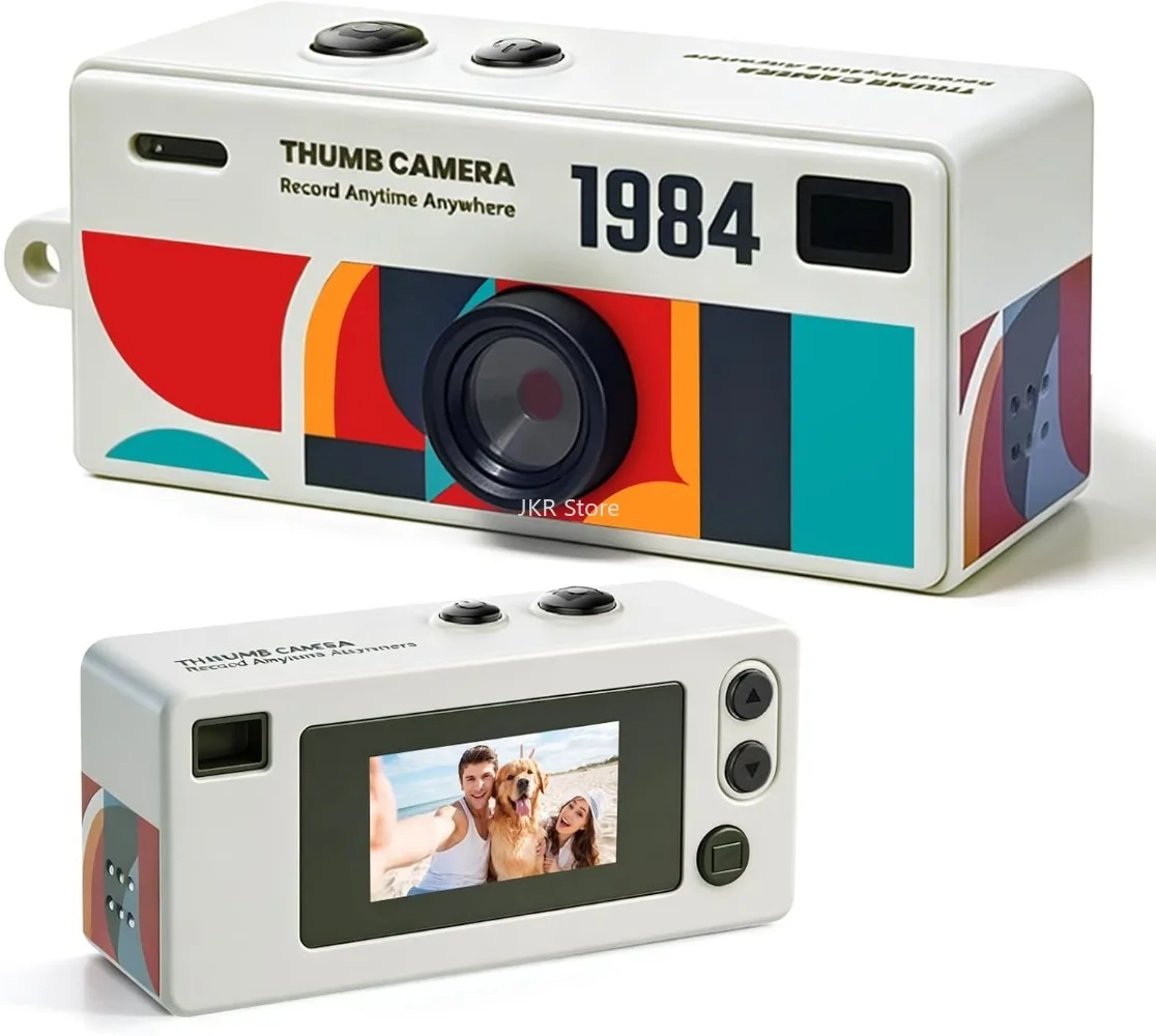 1080p Portable Thumb Camera Keychain Mini Camcorder Retro Video Recorder with Flash Memory Card Support Event Party Use