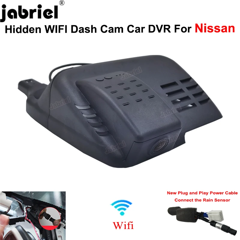 Jabriel for Nissan qashqai j10 j11 j12 2015 2016 2017 2018 2019 2020 2021 Dash Cam Car DVR 1K 1080P Wifi Plug and Play DashCam