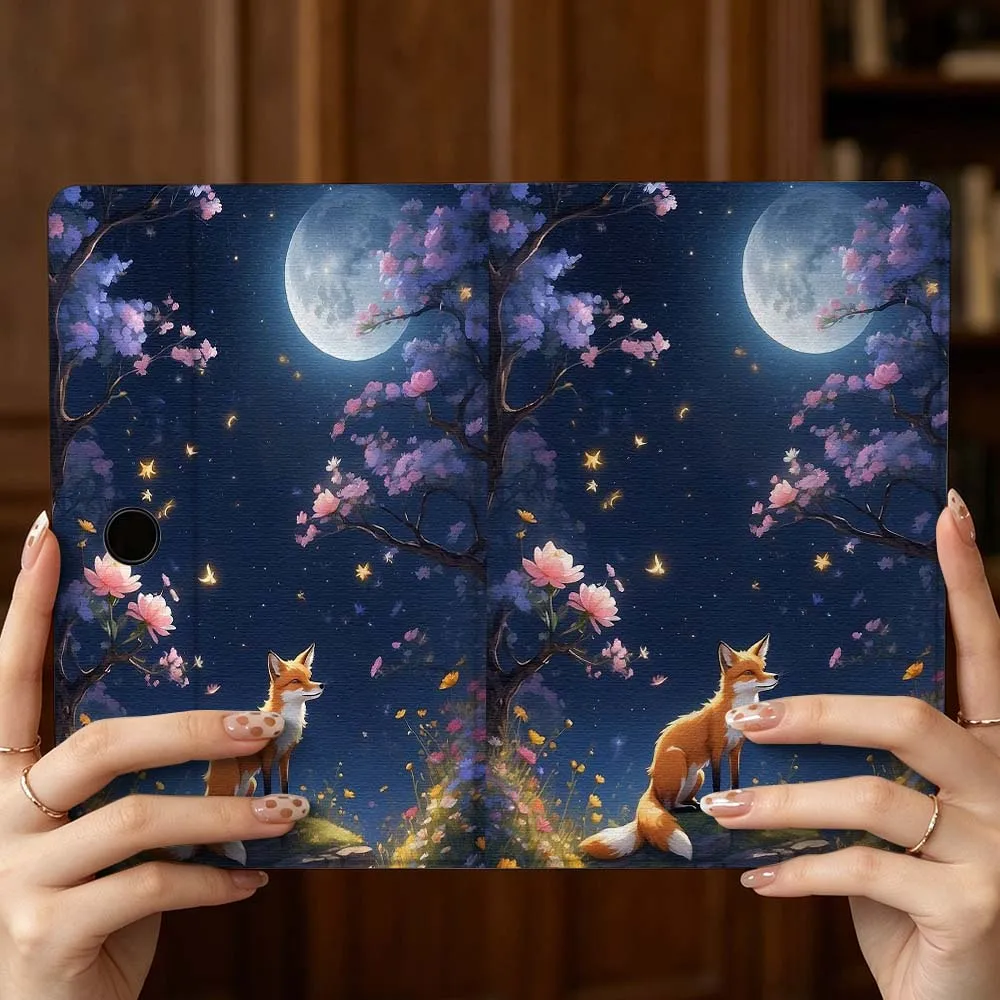For OPPO VIVO IQOO OnePlus Realme Pad 3 Pro 13 12.1 11.4 11 inch Pen Tray Tablet Case Cute Fox Creative Pattern Soft