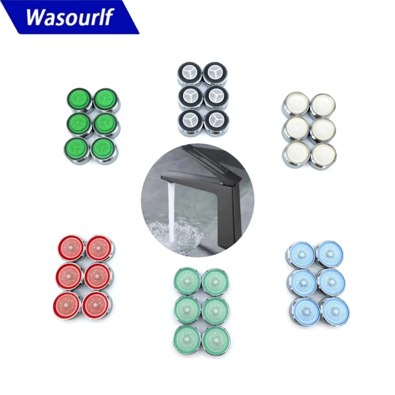 Wasourlf 6PCS Water Saving Faucet Aerator M24 Male Thread 2L 3L 4L Kitchen Tap Replacement Accessories Fitting Bubbler Bathroom