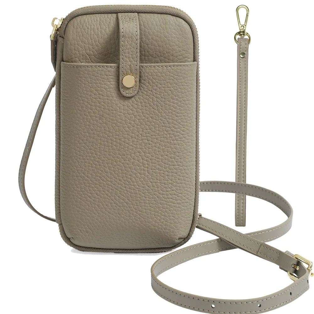 Full-Grain Leather Wallet Phone Bag Crossbody 2025 New Summer Fashionable Designer Luxury Bag Multi-color Wallets for Women