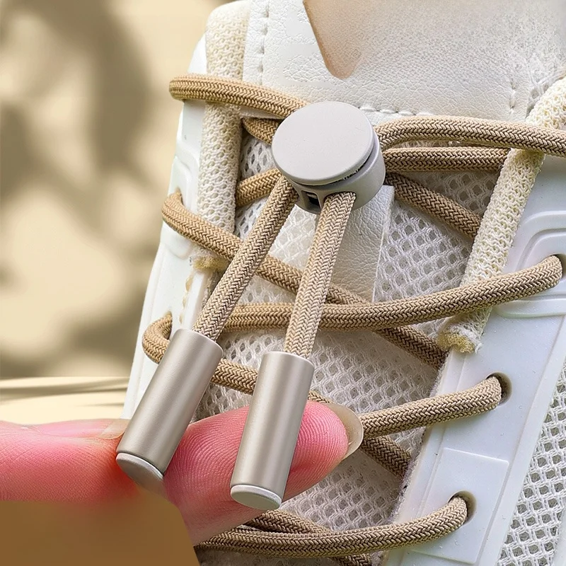 No-Tie Elastic round Shoelaces Unisex Lazy Person's Shoe Buckle Children's Fixed Device Nylon Material Shoe Accessories