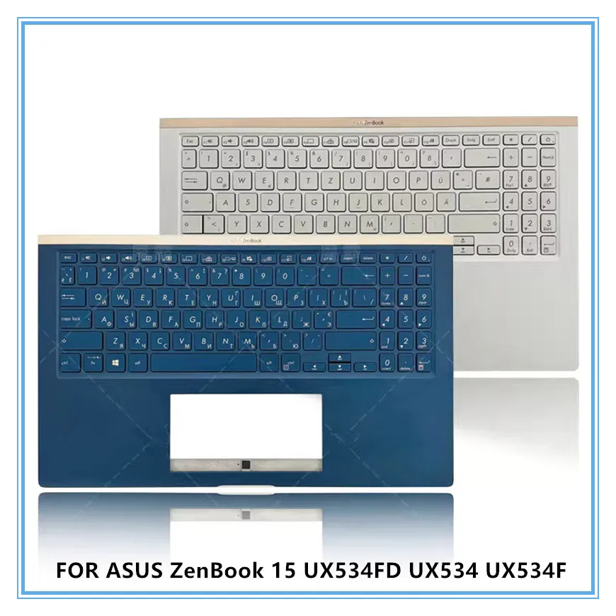 New Palmrest Keyboard With Backlit For ASUS ZenBook 15 UX534FD Laptop Palmrest Upper Cover Owen Bilingual Keyboard