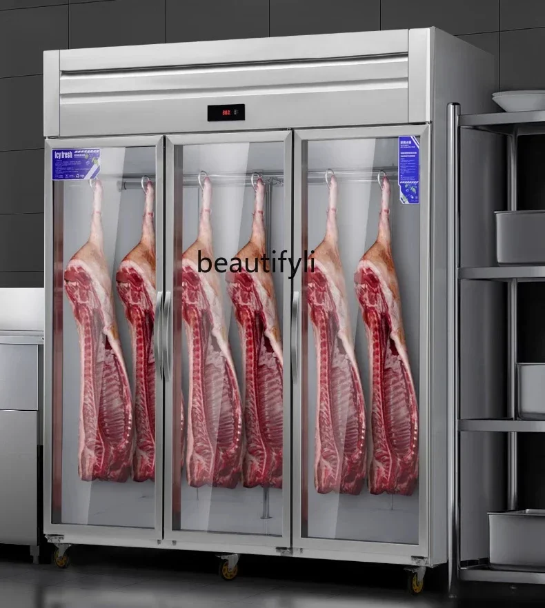 

l Commercial vertical beef and mutton refrigerated display cabinet fresh meat acid discharge freezer fresh-keeping cabinet