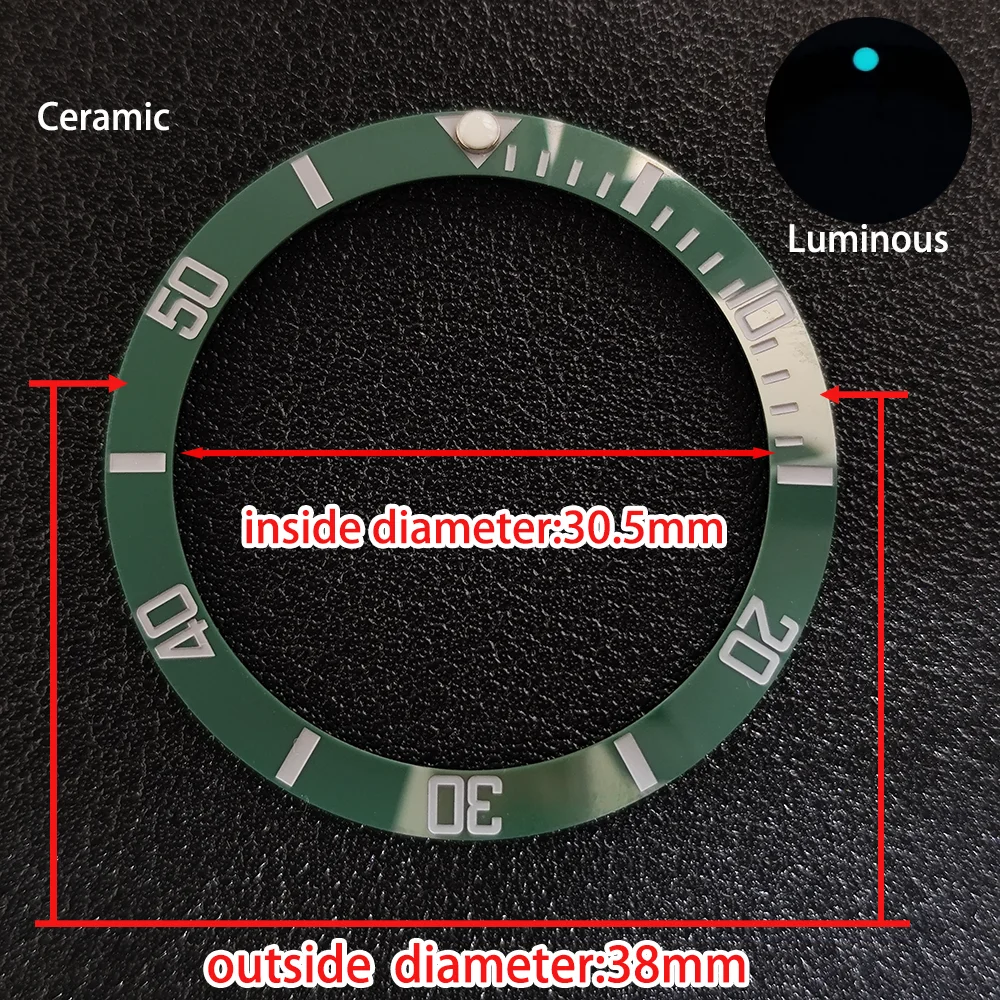 

Sloping Watch Pearl Bezels Insert Ring 38mm*30.5mm Diameter Fit For SUB Watch 40mm Cases Replacement Bezel Parts Accessories