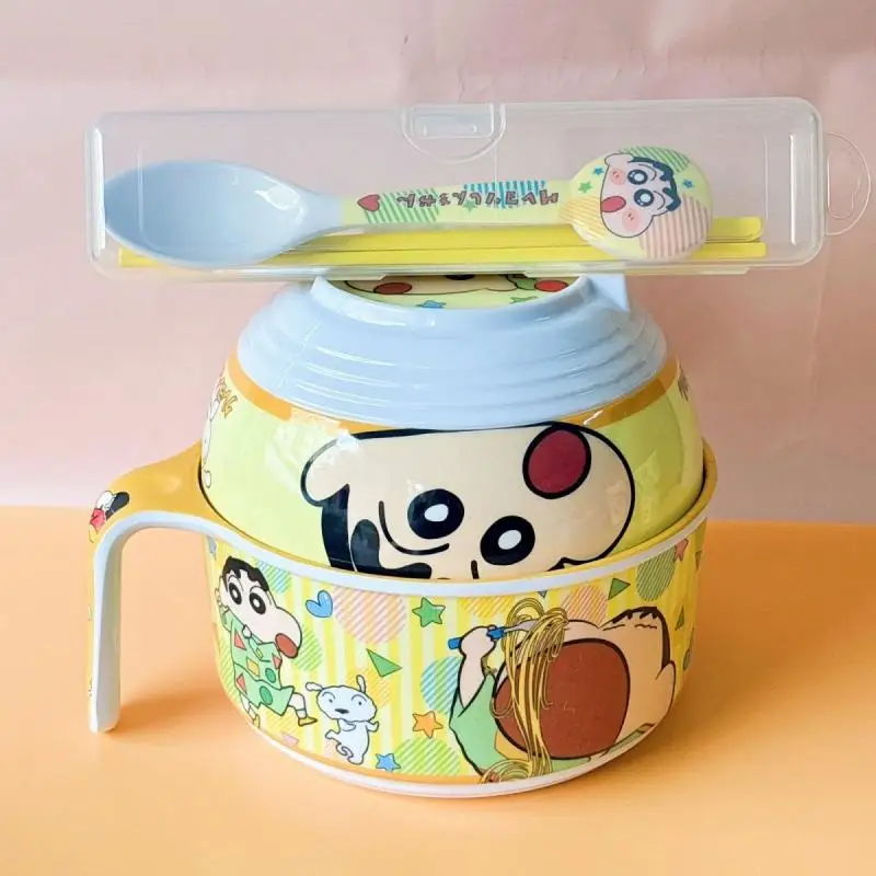 Crayón Kawaii para espinilleras, vajilla, cuenco, cucharas, palillos, tazas, cubiertos para niños, resistente a caídas, regalo resistente al calor para niñas