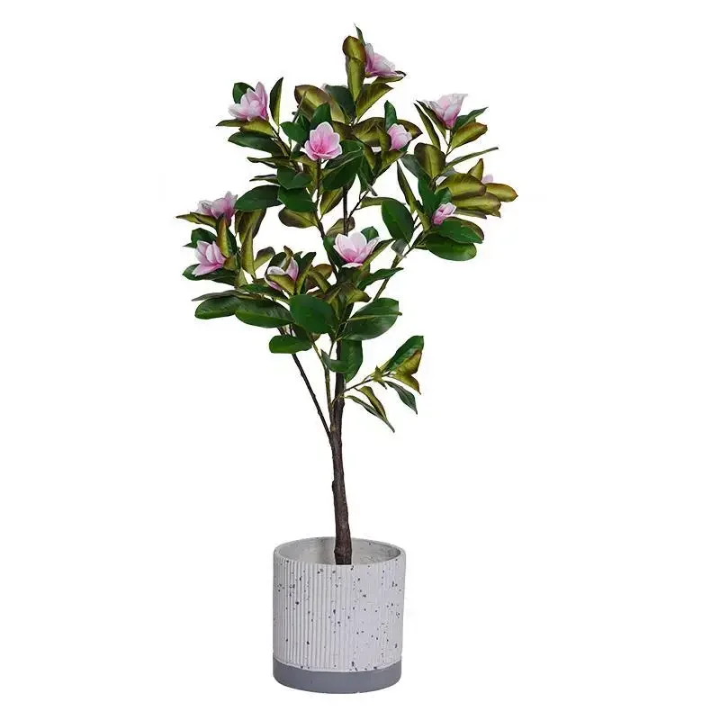 Magnolia flower false tree plastic false flower art green plant potted plant indoor simulated flower