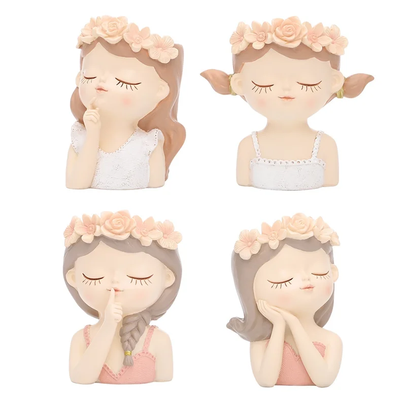 

Набор из 4 маленьких горшков для суккулентов A84X с дренажным отверстием, 4 дюйма, для комнатных растений, уникальные милые вазы для цветов, прочные, для кактусов