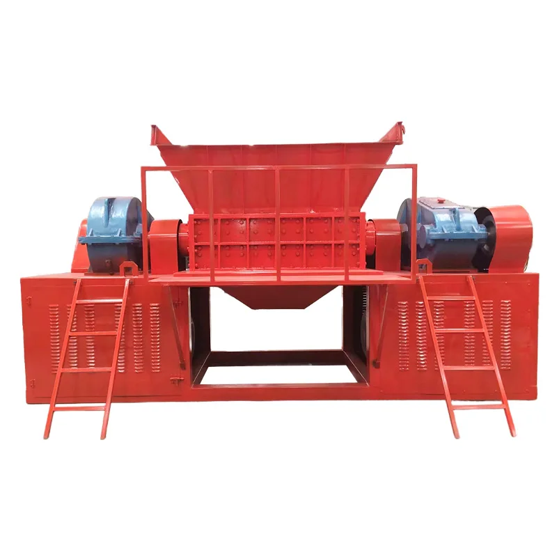 Energy-saving Customized Double Shaft Shredder with Low Speed and High Torque, Professional for Waste Tire Rubber Processing