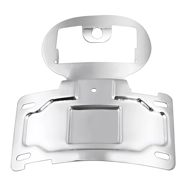 Chrome Motorcycle License Plate Relocator Bracket for Harley Road Glide