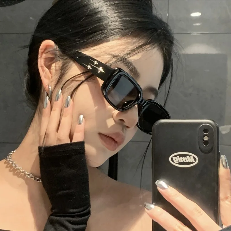 Koreanische Version Modische Retro-Rechteck-Sonnenbrille für Damen und Herren – Hochwertige UV-Schutz-Brille für Street-Fotos