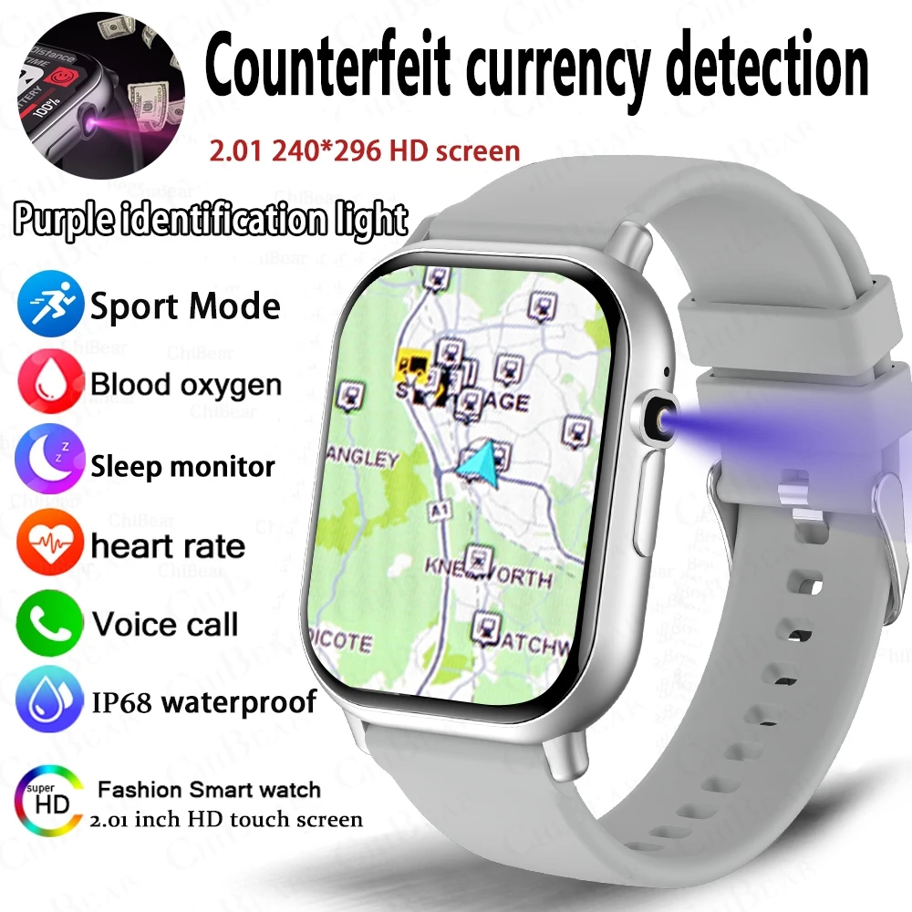 

2.01 "HD Bluetooth Call Waterproof Sports Smartwatch Banknote Check Function Health Monitoring Smart Watch 2024 New