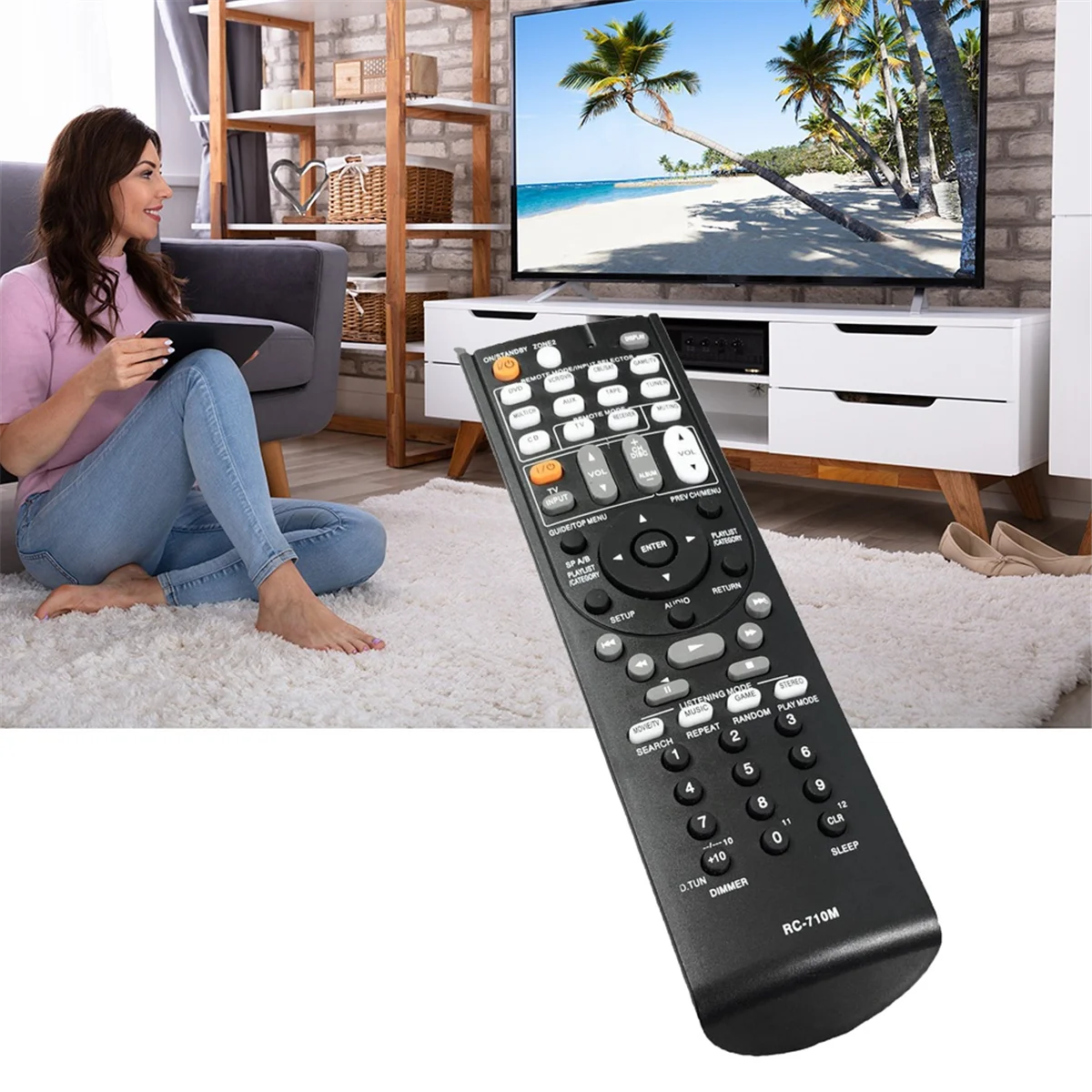 QA88X RC-710M Replacement Remote Control for RC-880M HT-R560 TX-SR343 Channel AV Remote Control