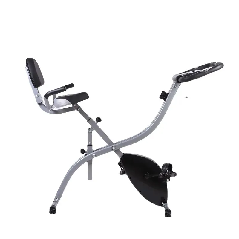 Foldable Indoor Mini Exercise Bike Magnetic Resistance Pedal Cycling Fitness Equipment for Home Office Use