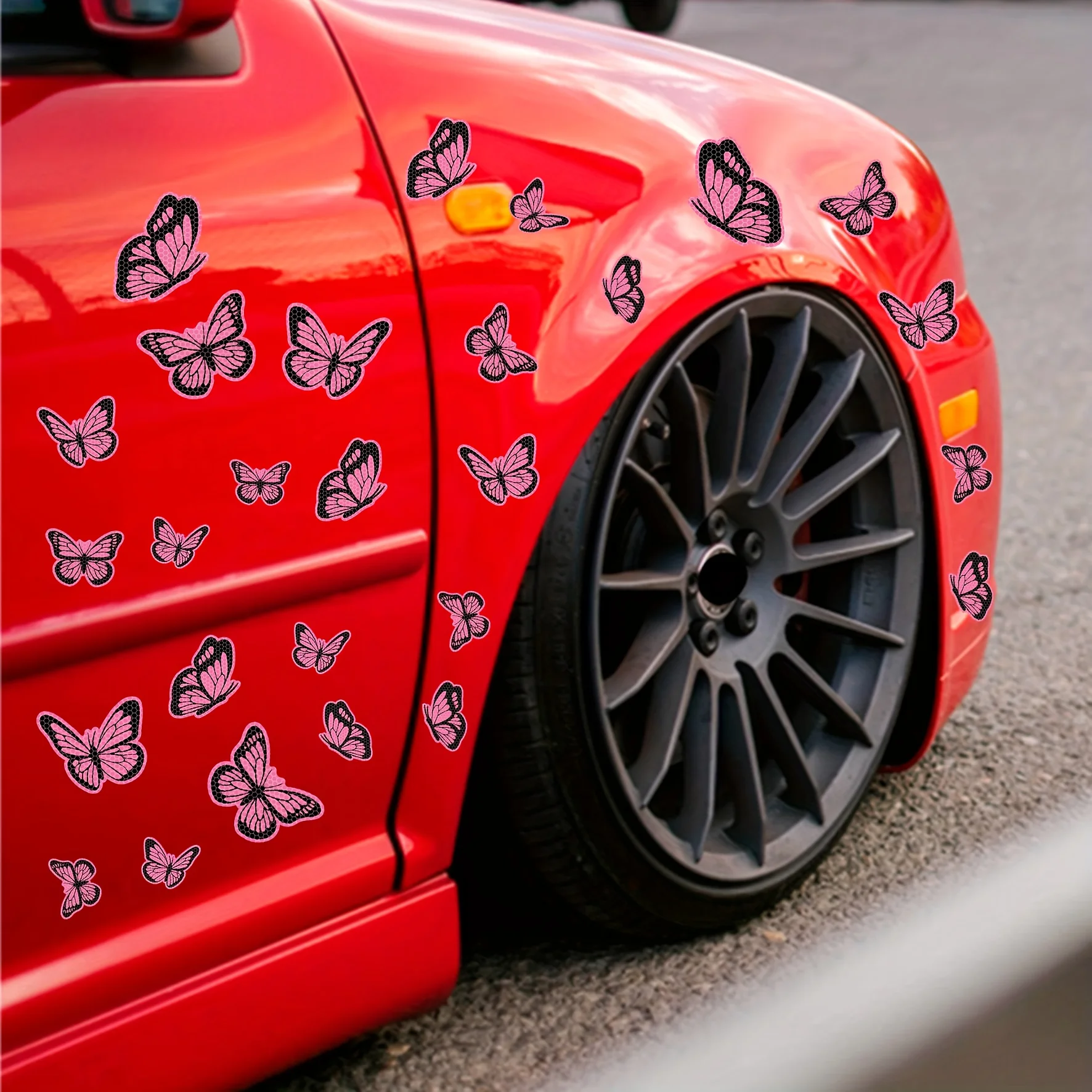 

DIY colorful Beautiful butterfly car reflective sticker for car truck SUV night driving safety warning reflective logo sticker