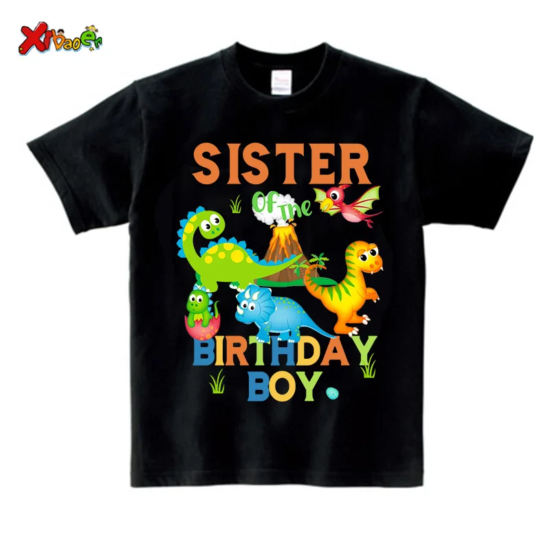 Birthday Family Dinosaur Shirts Matching Outfit Party Custom Name T-rex Tshirt Baby Onesie Gift Black Birthday Outfits for Boys