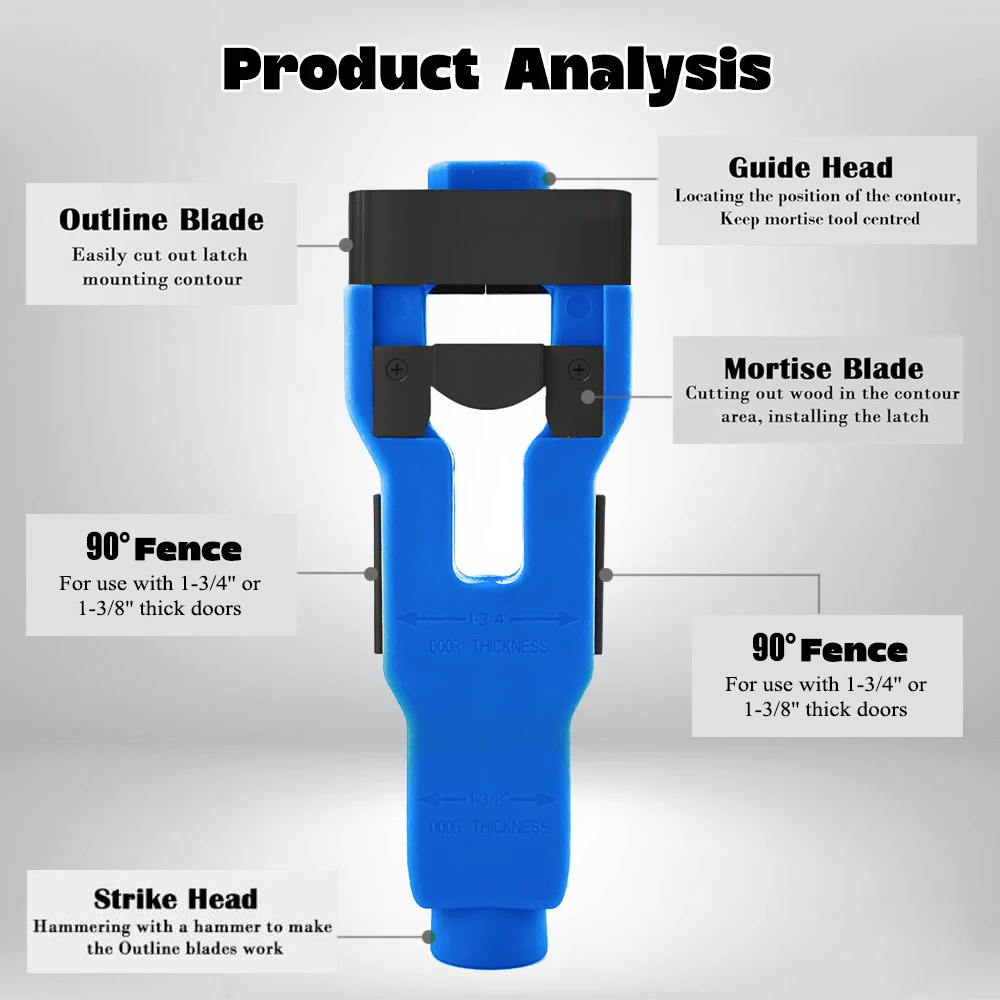 مجموعة تركيب قفل الباب، قاطع منشار ثقب الباب الخشبي ومجموعة أدوات نقر للأبواب الأساسية الصلبة/المجوفة، أدوات تحسين المنزل السقري