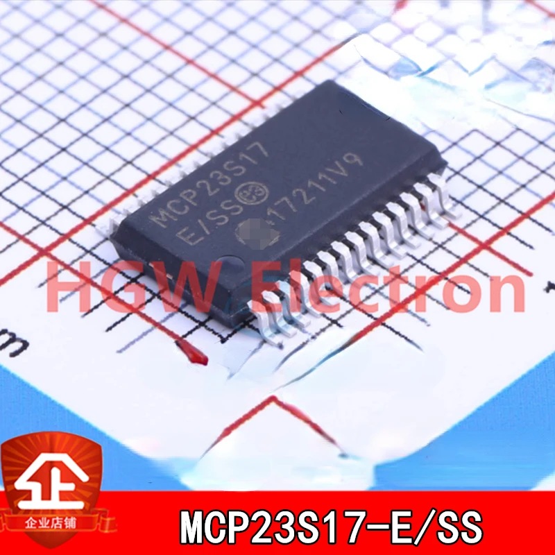 10pcs New and original MCP23S17T-E/SS Screen printing:MCP23S17 SSOP-28 Extender chip MCP23S17T-E/SS SSOP28 MCP23S17