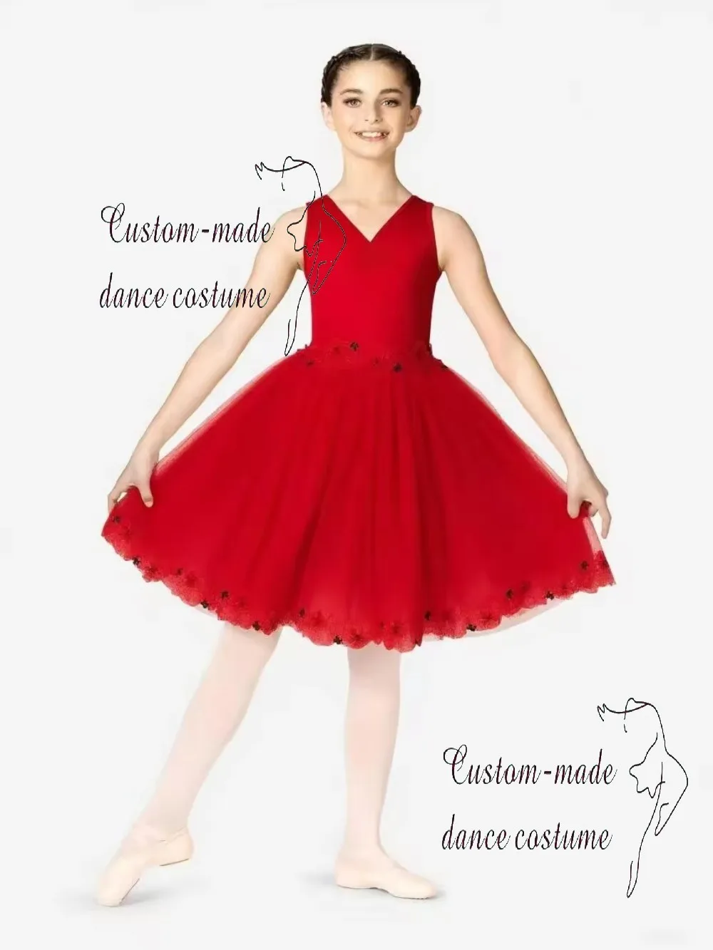 

Элегантное балетное платье-пачка с цветочным принтом на заказ