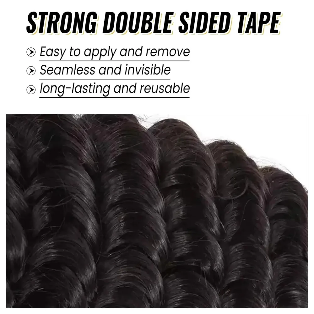 Deep Wave Tape in Hair Extensions Human Hair Brazilian 100% Curly Tape in Extensions Human Hair Natural Black Salon High Quality