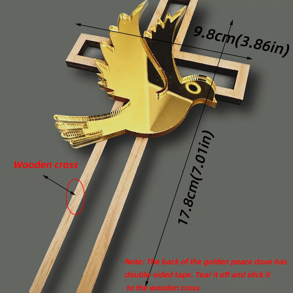 1/5 Stück Goldenes Kreuz & Taube Kuchendeckel Heilige Kommunion Dekor, Taufe Partyzubehör, Erstkommunion Kucheneinsatz Babyparty – Detail 19