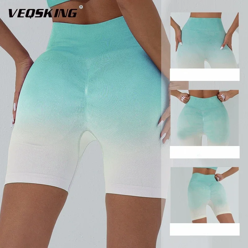 

Women's Seamless High Waisted Yoga Shorts, Tight Fitting Exercise and Hip Lifting Breathable Quick Drying Yoga Fitness Shorts