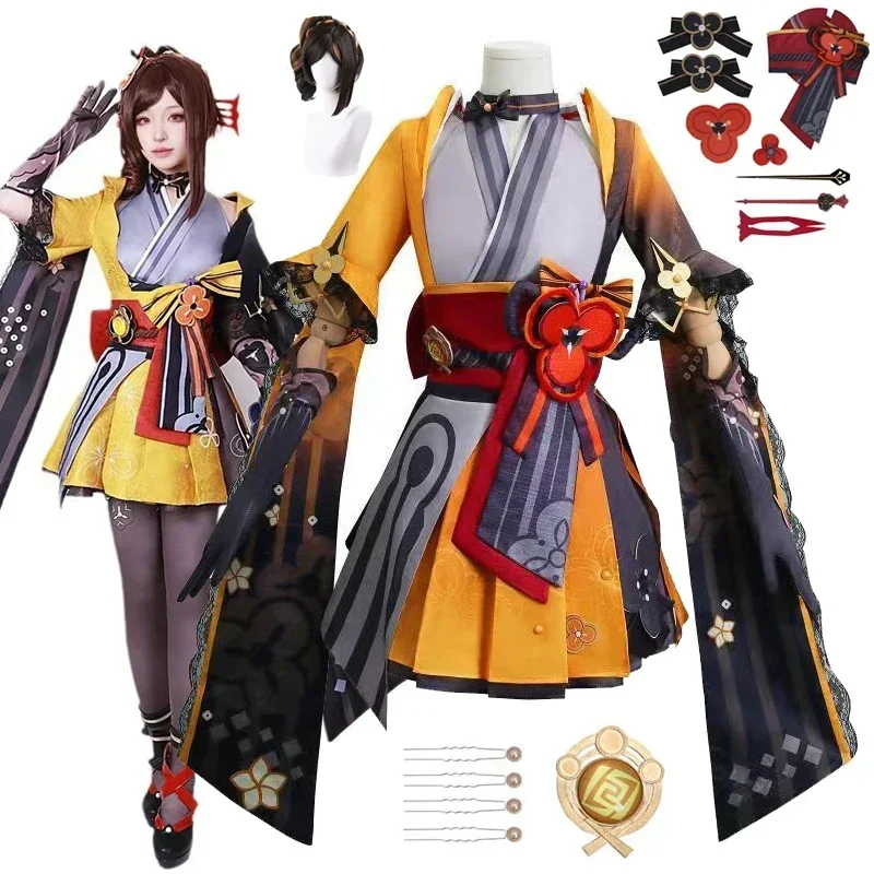 Chiori Cosplay Costume Genshin Impact Uniform Wig Anime Chiori Cosplay Chinese Style Halloween Suits Costume