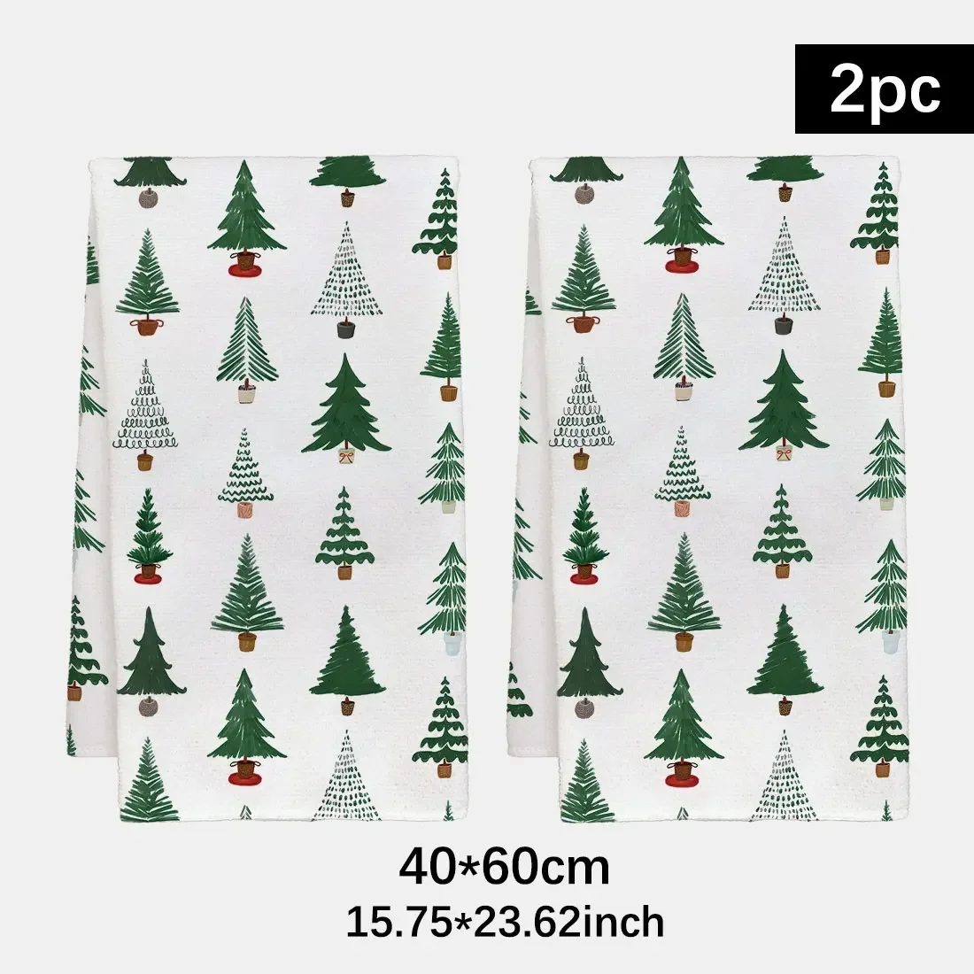 Christmas Element Series DishCloth Towel, Cute Christmas Green Face Towel, Unisex, Not Easy to Shed Hair Face Washing Towel.