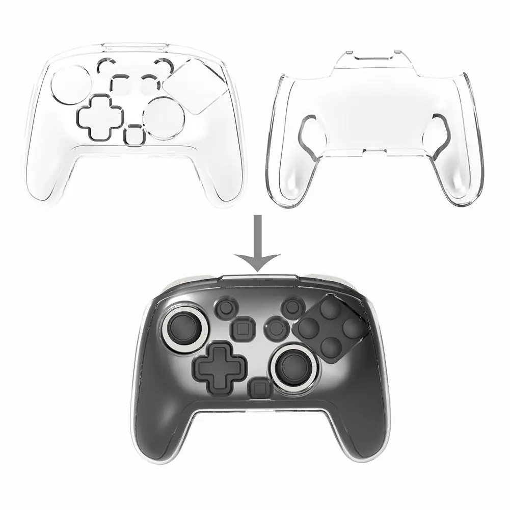 Funda protectora transparente de cristal duro para Nintendo Switch 2 pro controlador Gamepad Shell cubierta protectora de piel